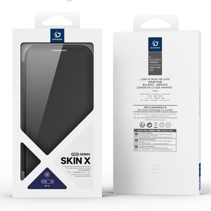 Dux Ducis - Dux Ducis iPhone 17 Plånboksfodral MagSafe Skin X Pro - Svart
