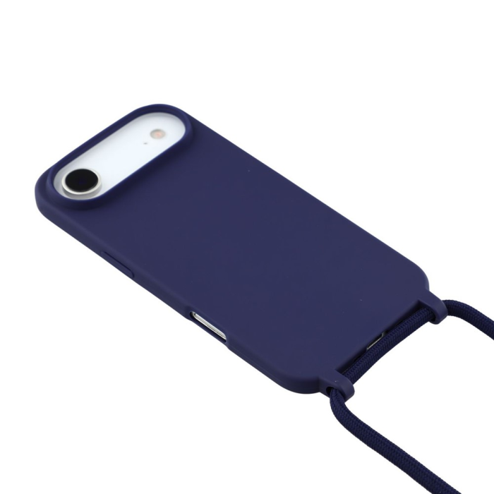 A-One Brand - iPhone 17 Air Mobilskal TPU Shockproof med Lanyard - Mörkblå