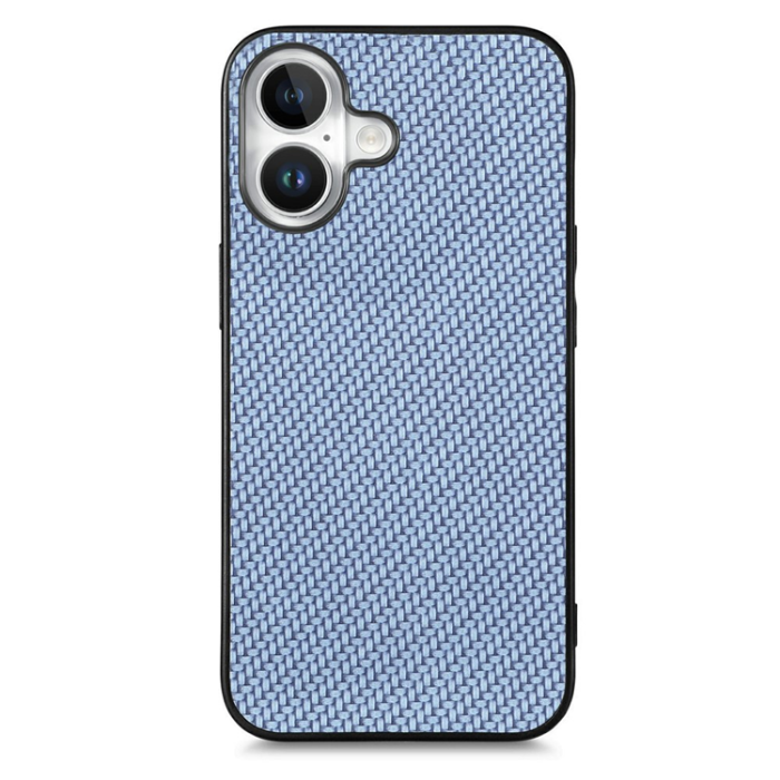 A-One Brand - iPhone 17 Mobilskal Carbon Fiber PU Läder - Blå
