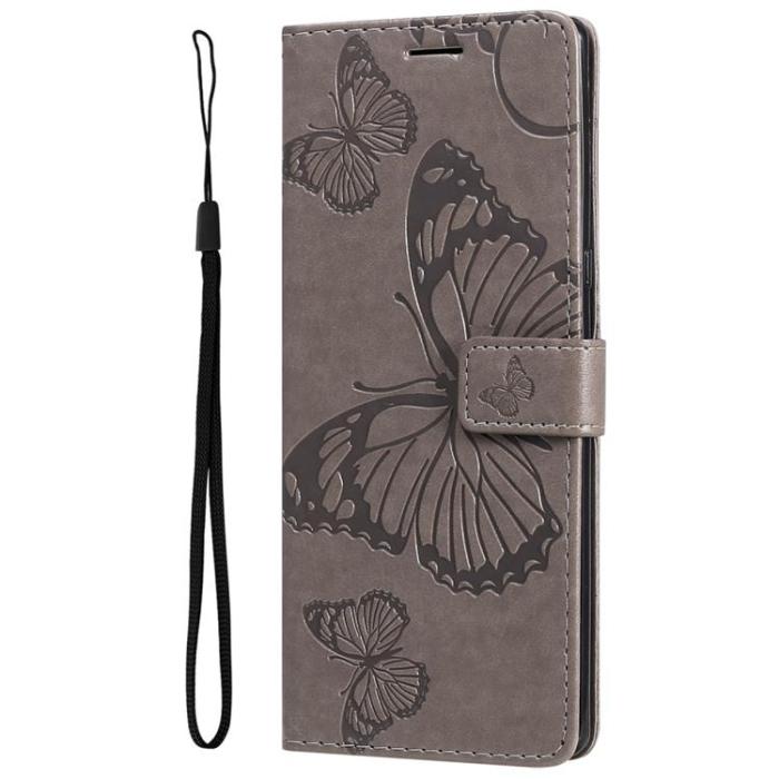 A-One Brand - Butterfly Imprinted Fodral Galaxy S22 Plus - Grå