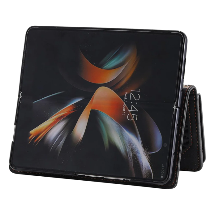 A-One Brand - Galaxy Z Fold 4 Plånboksfodral Rhombus Grid - Svart