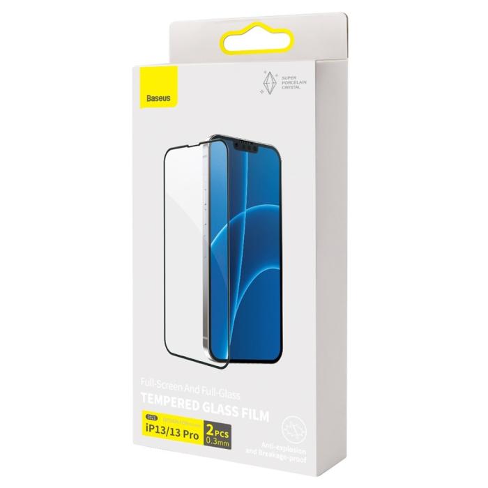 UTGATT5 - Baseus Porcelain Härdat Glas iPhone 13 mini - Svart