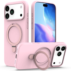 A-One Brand - iPhone 17 Pro Mobiskal MagSafe Kickstand PC + Silikon - Grårosa