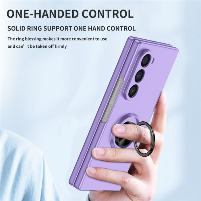 A-One Brand - Galaxy Z Fold7 Mobilskal Rotatable Ring Kickstand - Lila