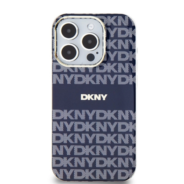 DKNY - DKNY iPhone 15 Pro Max Mobilskal Magsafe IML Mono & Stripe - Blå