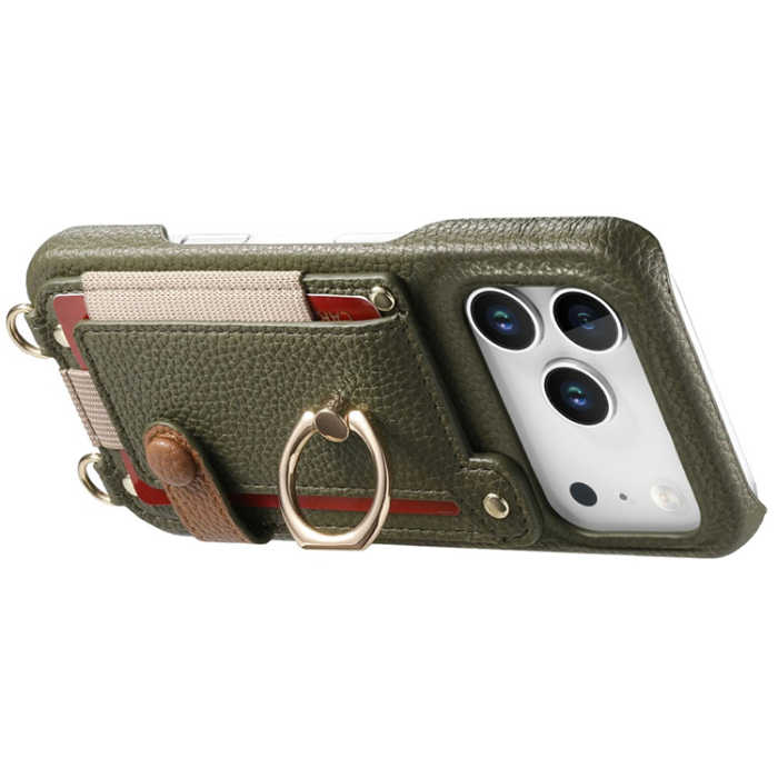 A-One Brand - iPhone 17 Pro Max Mobilskal med Korthållare Ring Kickstand