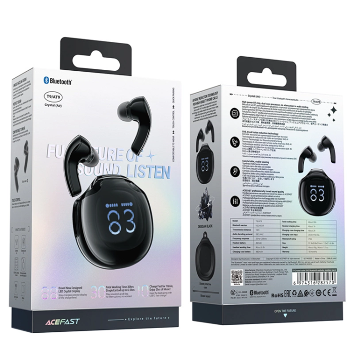 Acefast - Acefast T9 Bluetooth 5.3 In-Ear Trådlösa Hörlurar - Svart