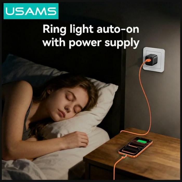 USAMS - USAMS USB-C till USB-A 18W Kabel 1.2m U92 - Svart