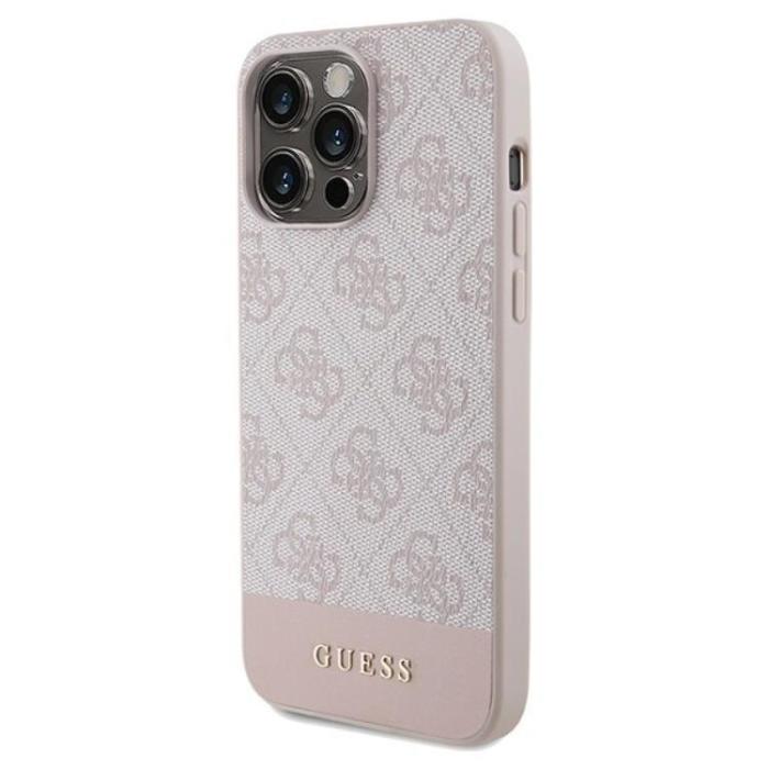 Guess - Guess iPhone 15 Pro Mobilskal Stripe Collection - Rosa