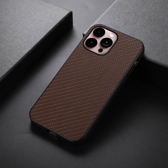 OEM - iPhone 14 Pro Skal Carbon Fiber - Brun