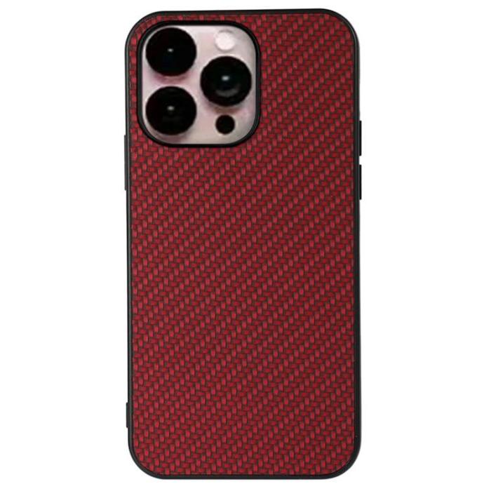 OEM - iPhone 14 Pro Max Skal Carbon Fiber - Röd