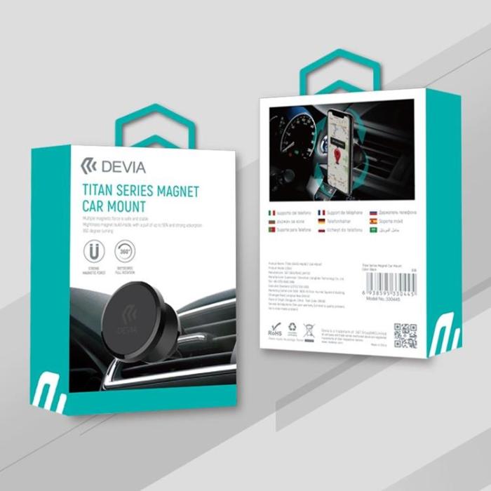 Devia - Devia Bilhållare Luftventil Magnetisk ES043 - Svart