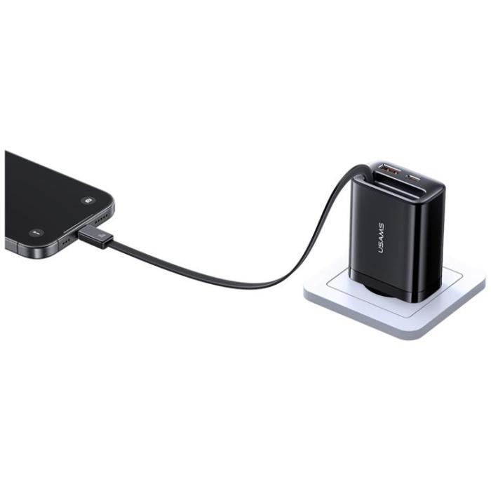 USAMS - USAMS Snabbladdare 30W 1xUSB-C 1xUSB-A Med USB-C Kabel - Vit