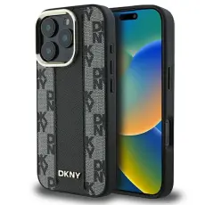DKNY - DKNY iPhone 16 Pro Max Mobilskal MagSafe Checkered Pattern - Svart