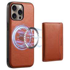 DENIOR - DENIOR D12 iPhone 16 Pro Fodral Kortfack TPU+PC Brun
