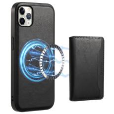 DENIOR - DENIOR Mobilskal till iPhone 11 Pro Max &Auml;kta L&auml;der Magnetisk - Svart