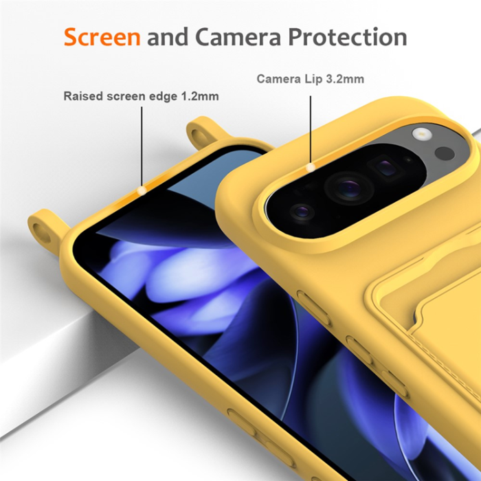A-One Brand - Google Pixel 10 Pro XL Mobilskal korthållare med Rem - Gul
