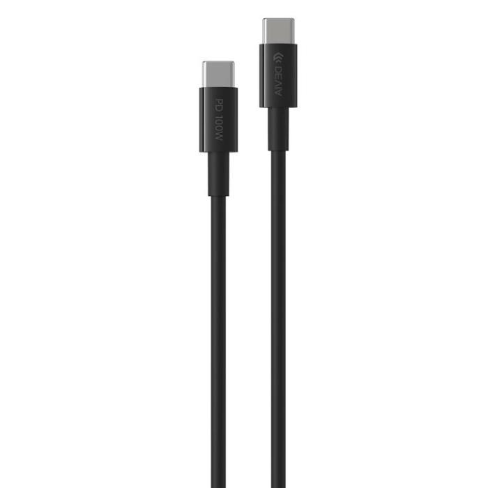 Devia - Devia USB-C Till USB-C 100W 5A Kabel 1.5m Smart - Svart