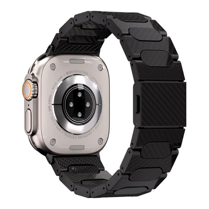 Just Mobile - Jsut Mobile Apple Watch (42/44/45/49mm) Armband Kolfiber - Svart
