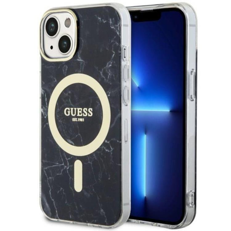 Guess iPhone 14 Mobilskal MagSafe Marble - Svart | 2353 | AlltMobil