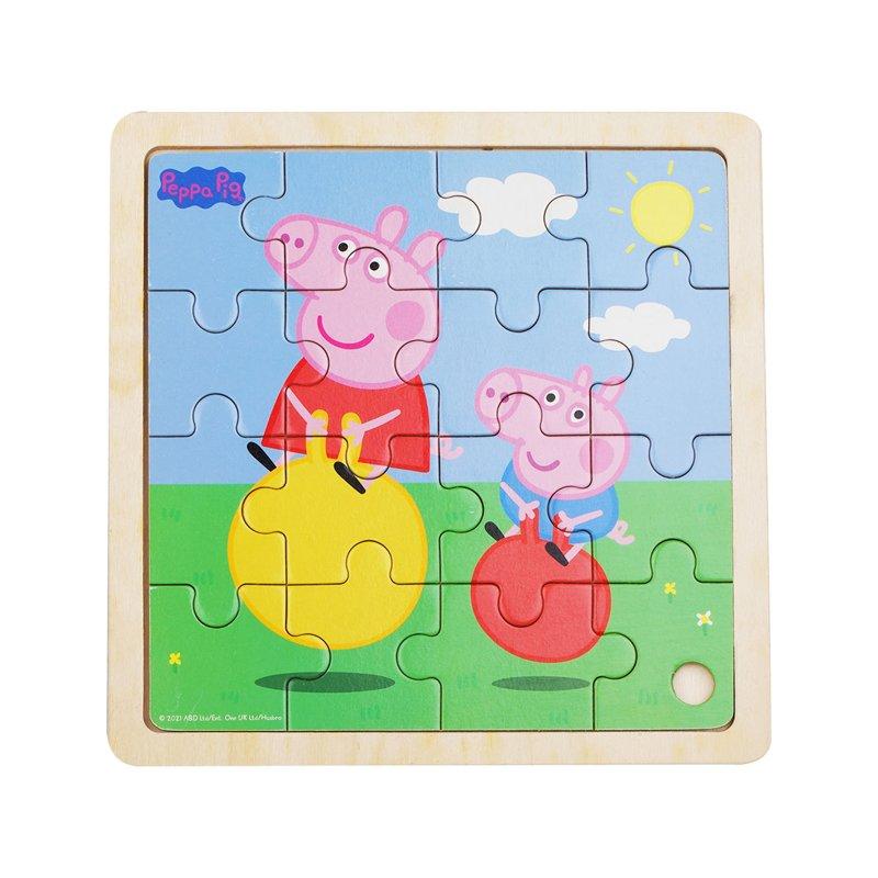 PEPPA PIG Pussel 16 Pcs Wooden Puzzle Bouncy Ball