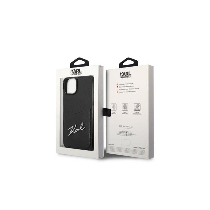 KARL LAGERFELD - Karl Lagerfeld iPhone 14 Plus fodral med korthållare - Svart