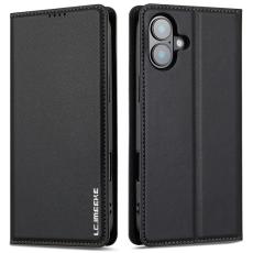 LC.imeeke - LC.IMEEKE iPhone 17 Plånboksfodral PU Läder - Svart