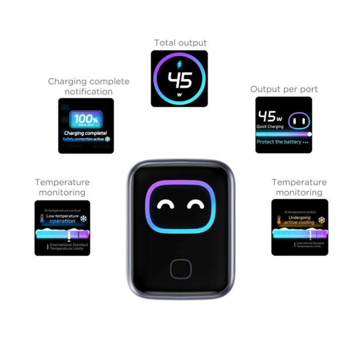 Tech-Protect - Tech-Protect PowerVision 45W GaN Nätladdare - Mörkgrå
