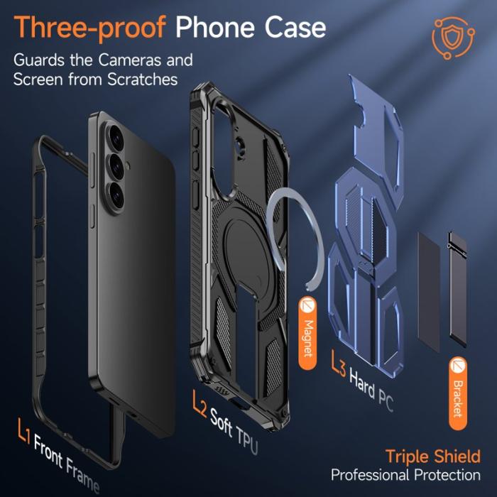 OEM - Mobilskal för Samsung Galaxy S26 Magnetiskt TPU + PC Kickstand - Blå