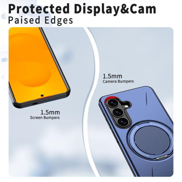 OEM - Mobilskal för Samsung Galaxy S26 Ultra Magnetiskt Kickstand TPU + PC - Blå