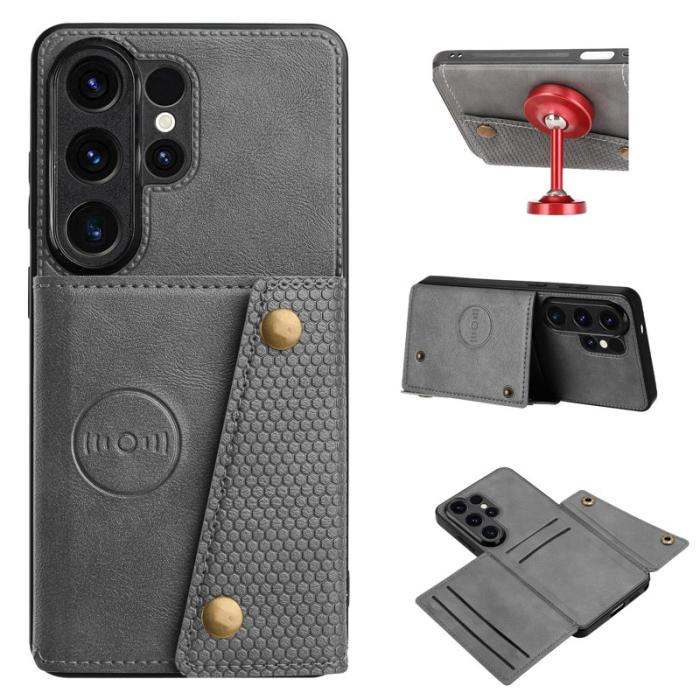 OEM - Mobilfodral för Samsung Galaxy S26 Ultra Kickstand med kortfack - Grå