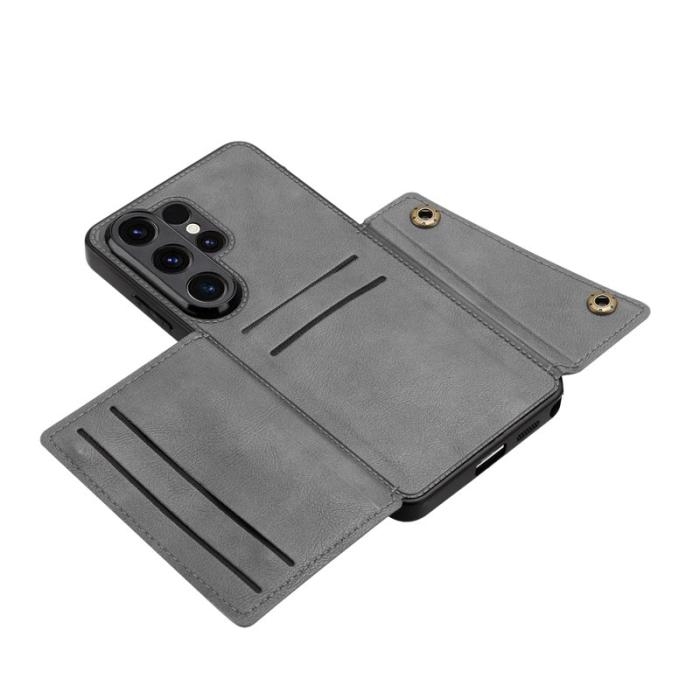 OEM - Mobilfodral för Samsung Galaxy S26 Ultra Kickstand med kortfack - Grå