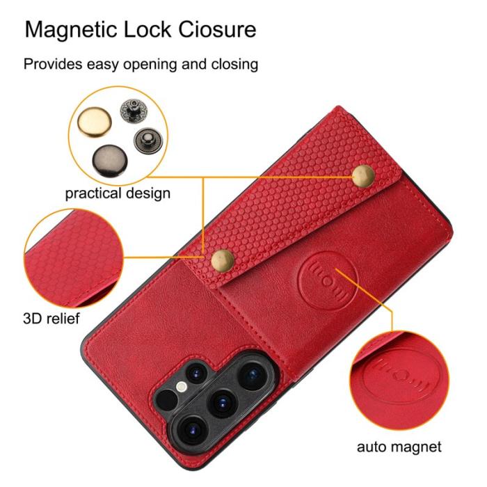 OEM - Mobilfodral för Samsung Galaxy S26 Ultra Kickstand med kortfack - Grå