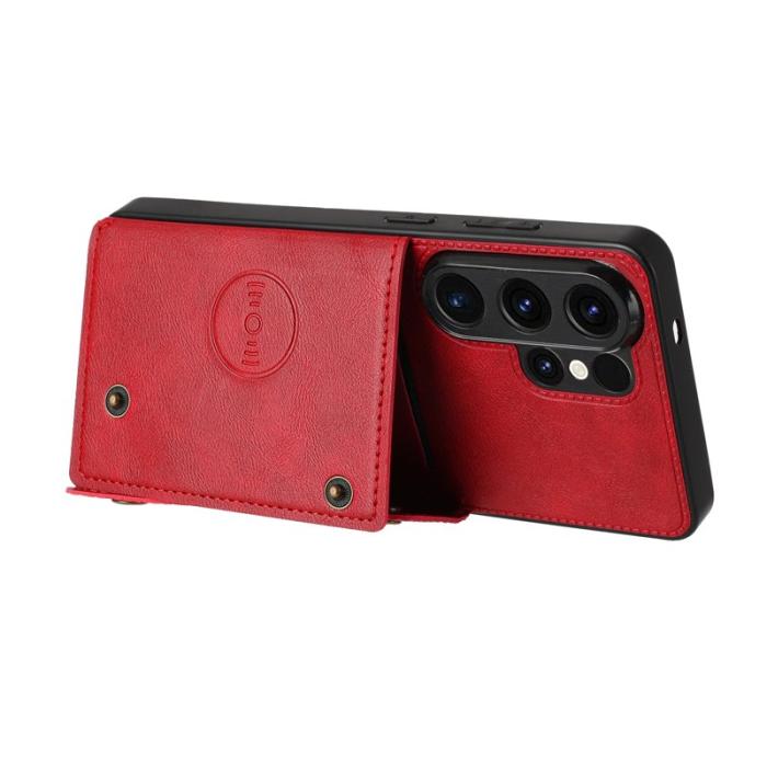 OEM - Mobilfodral för Samsung Galaxy S26 Ultra Kickstand med kortfack - Röd