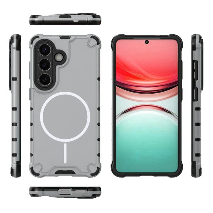 OEM - Mobilskal för Samsung Galaxy S26 Magnetiskt TPU + PC - Grå Vit