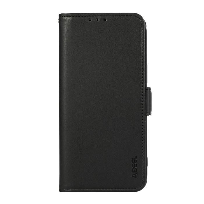 ABEEL - ABEEL iPhone 13 Pro Case RFID-Skydd Konstläder Plånboksfodral - Svart