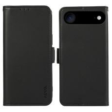 ABEEL - ABEEL iPhone Air Pl&aring;nboksfodral Konstl&auml;der med RFID-Skydd - Svart