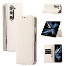 ABEEL - ABEEL Samsung Galaxy Z Fold6 5G Pl&aring;nboksfodral RFID-Skydd Konstl&auml;der Vit