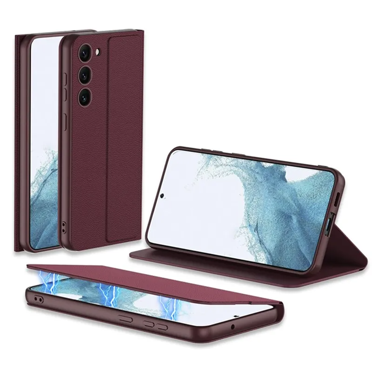 GKK Galaxy S23 Plus Mobilfodral Magnetic PU-Läder - Röd