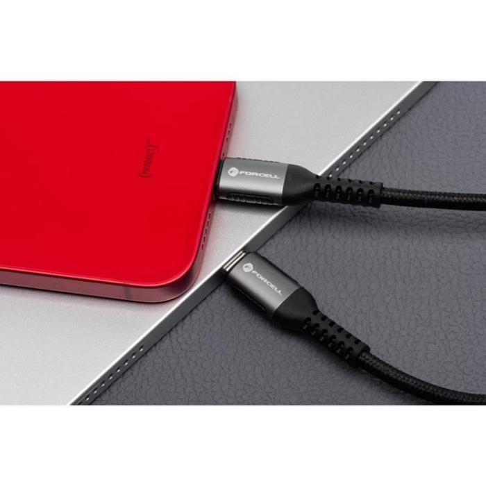 Forcell - Forcell USB-C - Lightning 27W 3A Kabel 0.5m PD Cafule Svart