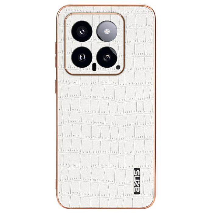 AZNS - AZNS Xiaomi 14 Fodral KonstLäder Krokodilmönster - Vit