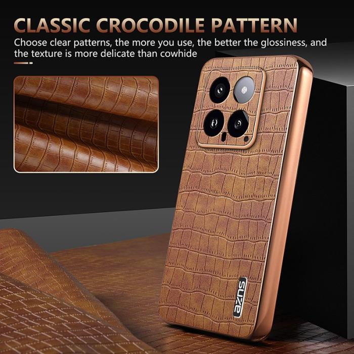 AZNS - AZNS Xiaomi 14 Fodral KonstLäder Krokodilmönster - Vit