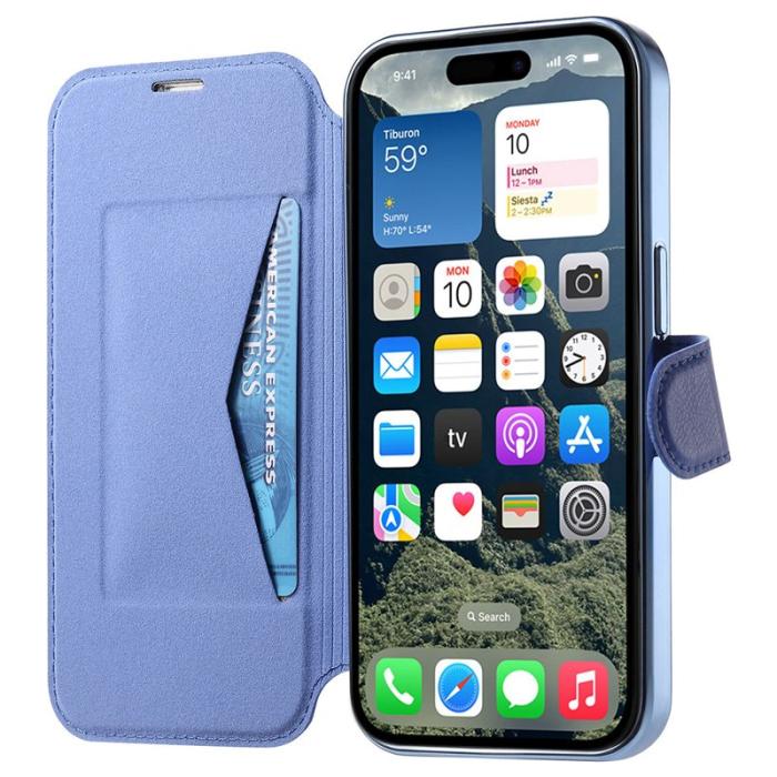 CASENEO - CASENEO iPhone 16 Plus Fodral TPU och Konstläder - Blå