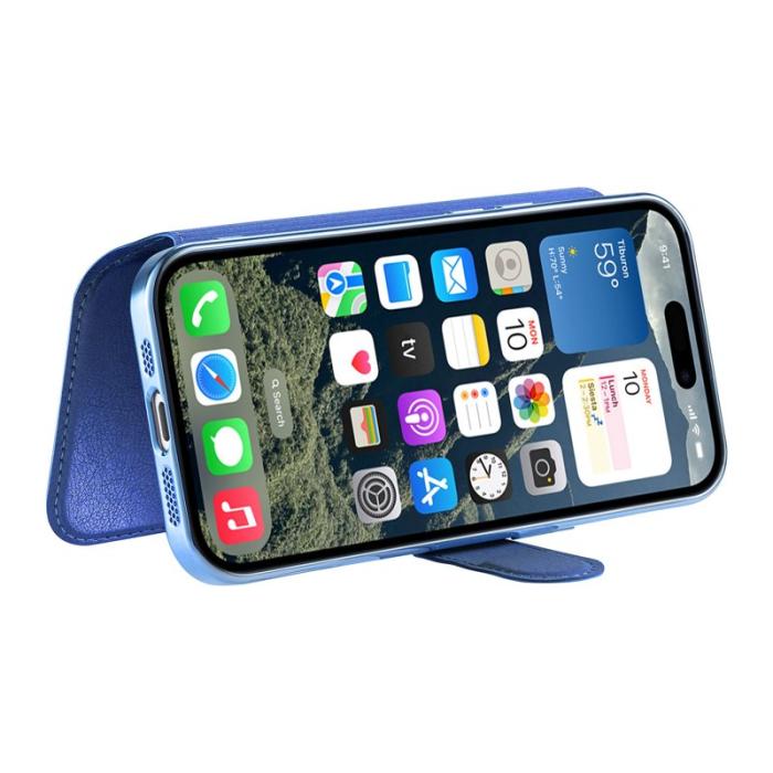 CASENEO - CASENEO iPhone 16 Plus Fodral TPU och Konstläder - Blå