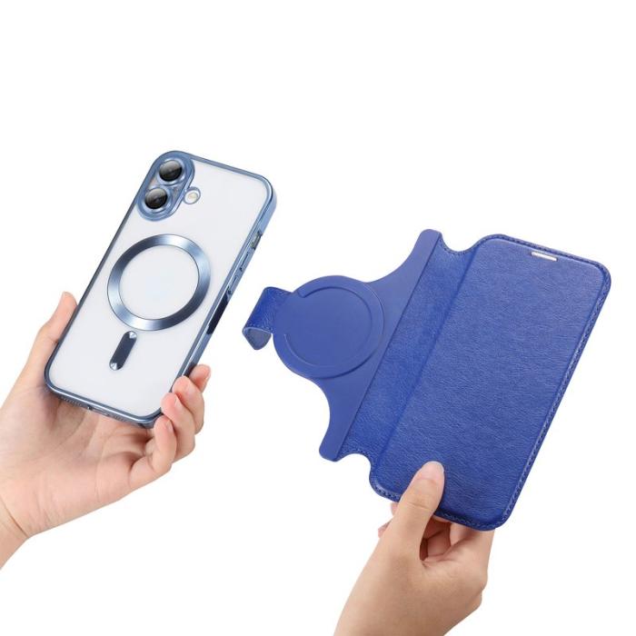 CASENEO - CASENEO iPhone 16 Plus Fodral TPU och Konstläder - Blå