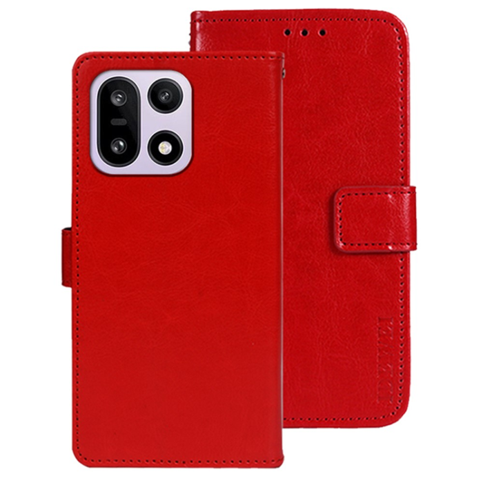 IDEWEI - IDEWEI OnePlus 15 5G Plånboksfodral Crazy Horse Läder - Röd