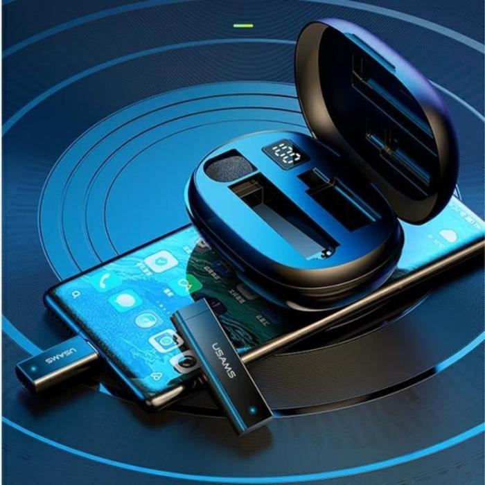 USAMS - USAMS Trådlös Lavalier-mikrofon Lightning ENC 2.4G ZB244MKF01