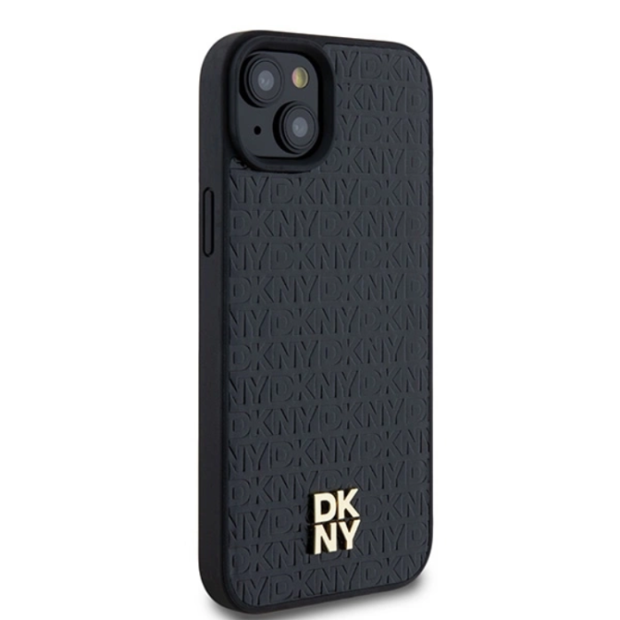 DKNY - DKNY iPhone 15/14 Plus Mobilskal Magsafe Läder Pattern Metal Logo