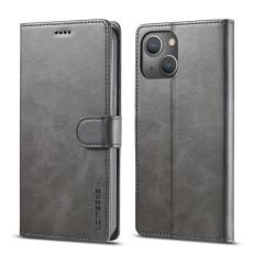 LC.imeeke - LC.IMEEKE iPhone 13 Pl&aring;nboksfodral i Konstl&auml;der - Gr&aring;