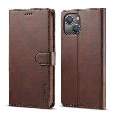 LC.imeeke - LC.IMEEKE iPhone 13 Pl&aring;nboksfodral i Konstl&auml;der - Brun